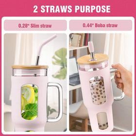 WINSA glass tumbler with ergonomic handle for a secure grip.