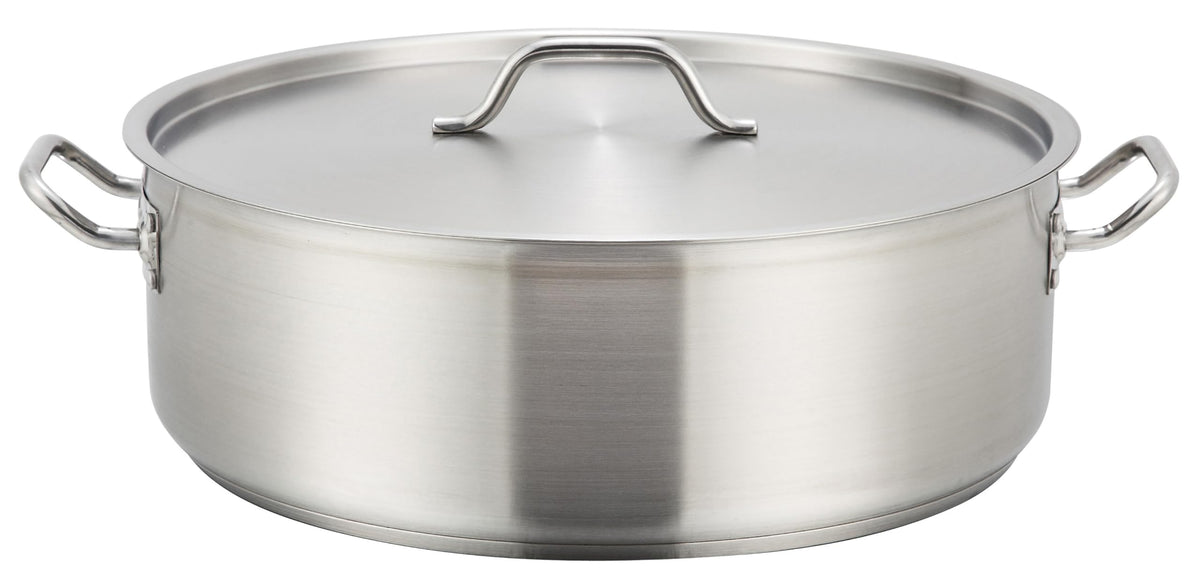 Winware SSLB-15 brazier with lid for even browning of meats