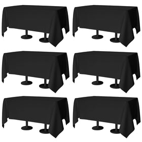 Winwingo 70x120 black rectangular tablecloth for 6 or 8-foot tables
