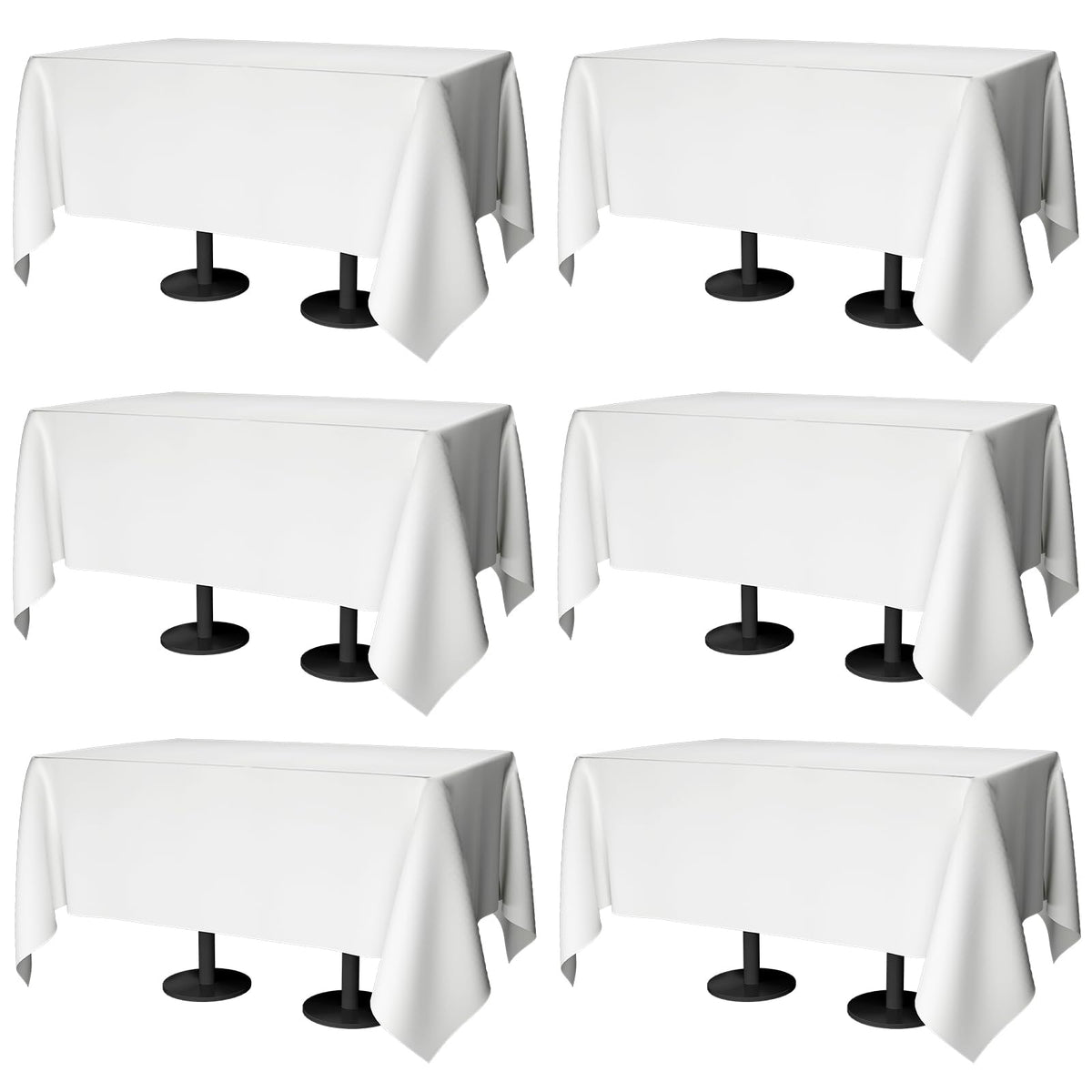 Winwingo 70x120 rectangular white tablecloth on a table for elegant dining