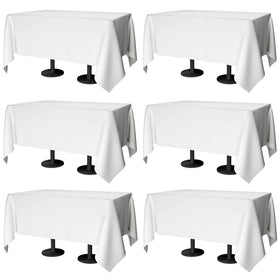 Winwingo 70x120 rectangular white tablecloth on a table for elegant dining