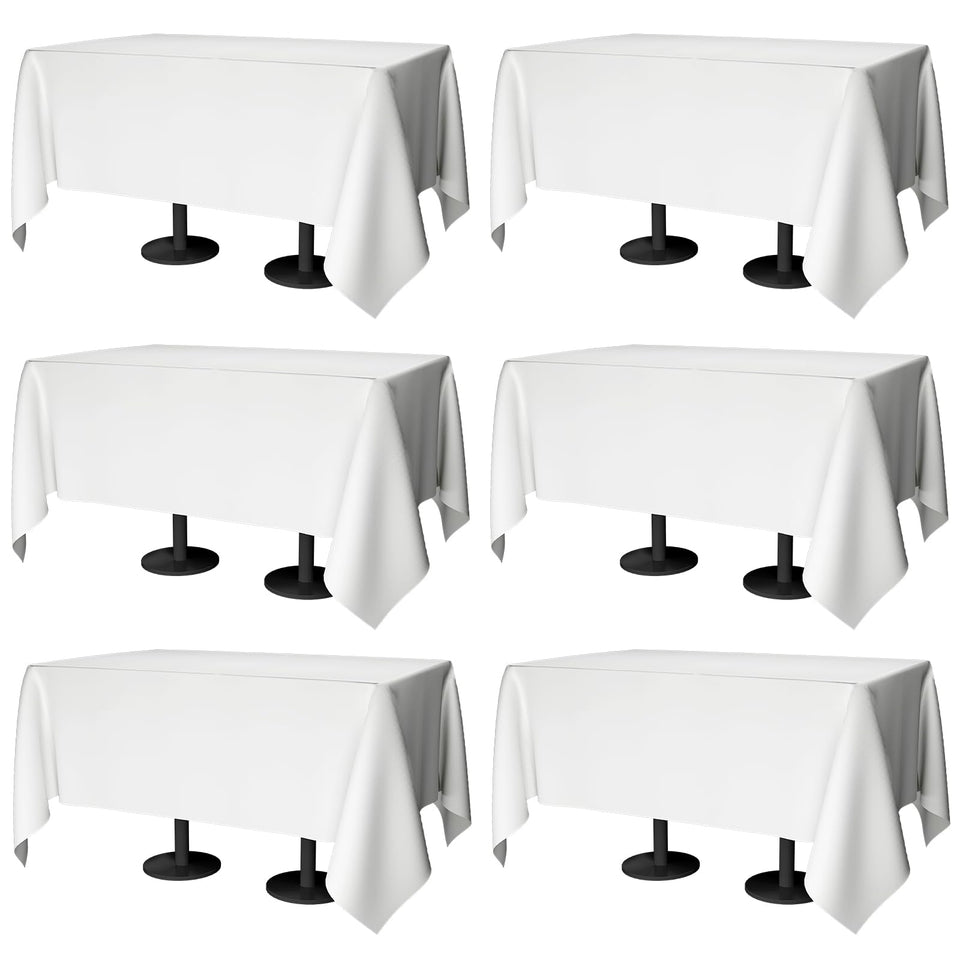 Winwingo 70x120 rectangular white tablecloth on a table for elegant dining