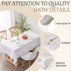 Machine washable Winwingo tablecloth demonstrating easy-care durability