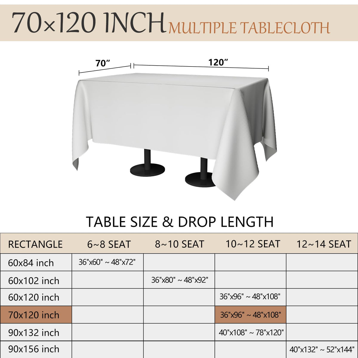 Winwingo six-pack tablecloths ready for hosting multiple tables