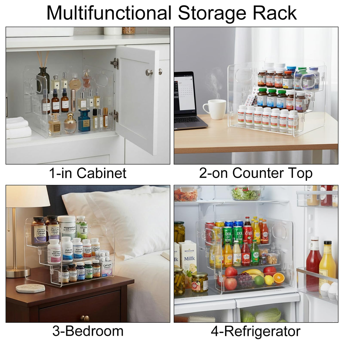 Wiojtry 3-Tier Organizer showcases remotes and chargers for easy reach.