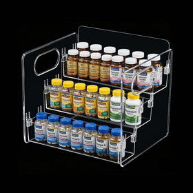 Wiojtry 3-Tier Organizer features raised edges to keep items in place.