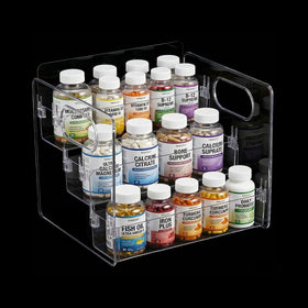 Wiojtry 3-Tier Organizer offers clear visibility for vitamins and supplements.