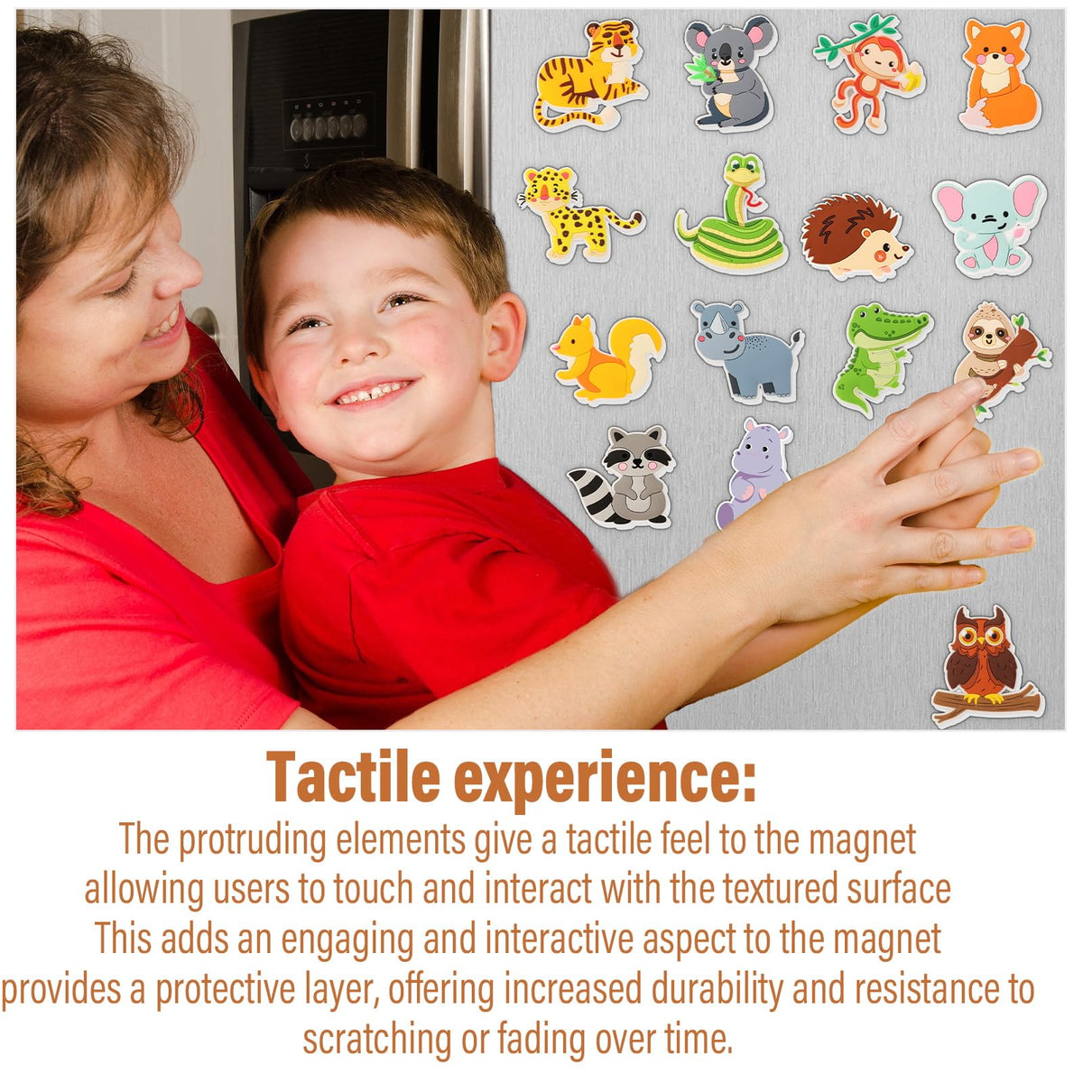 Wiooffen elephant fridge magnet offers large shapes for easy grasp and tactile learning