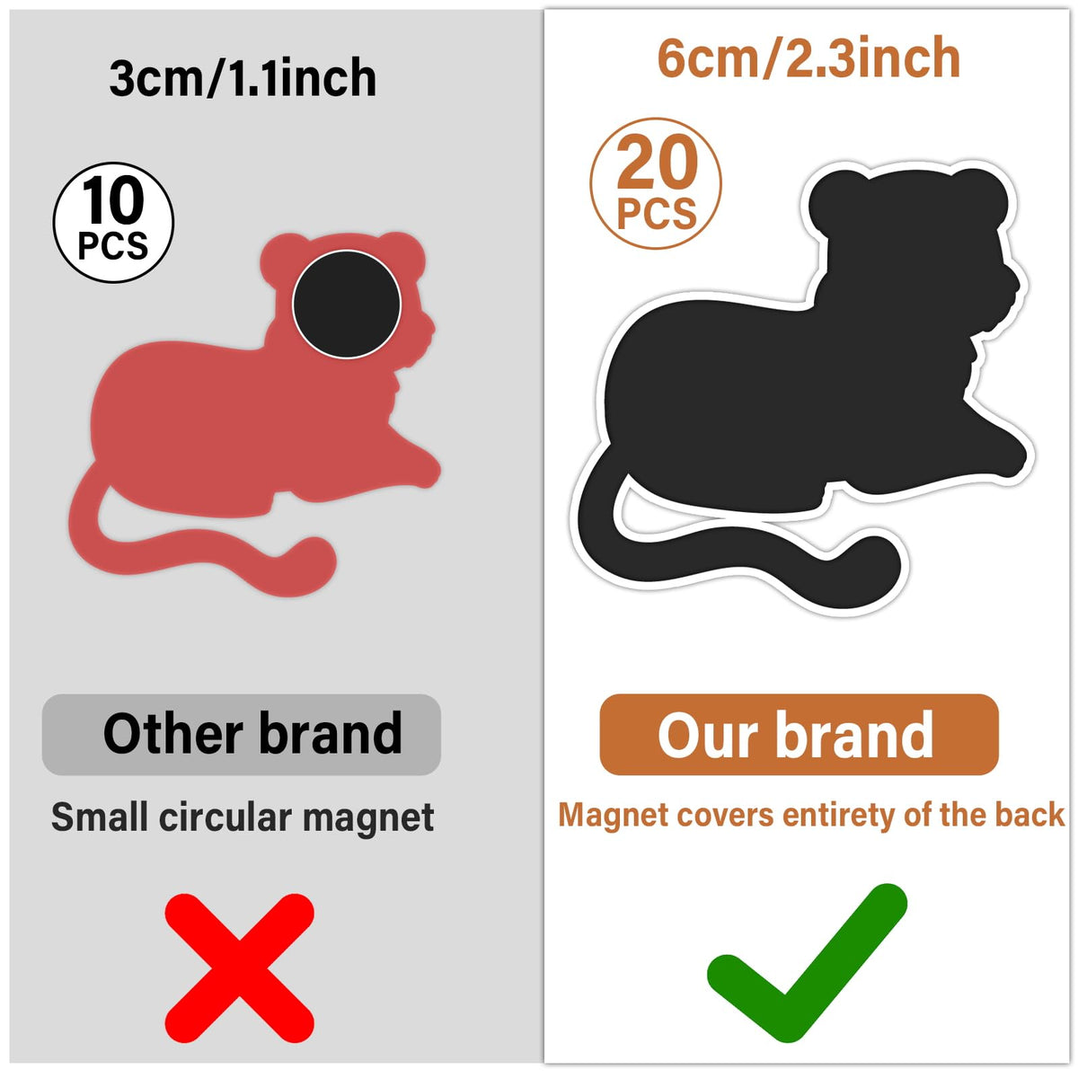 Wiooffen tiger fridge magnet energizes early animal recognition during kitchen learning activities