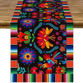 Wiooffen 6pc linen fiesta runners enhance festive table ambiance