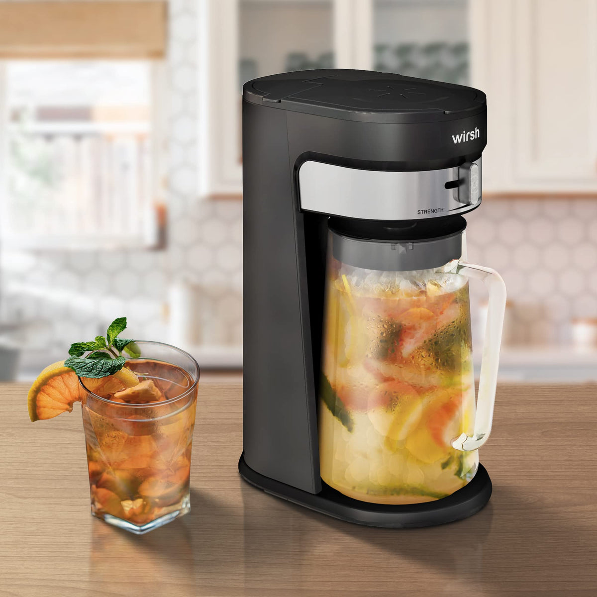 Wirsh iced tea maker used for tea, coffee, lemonade and flavored drinks