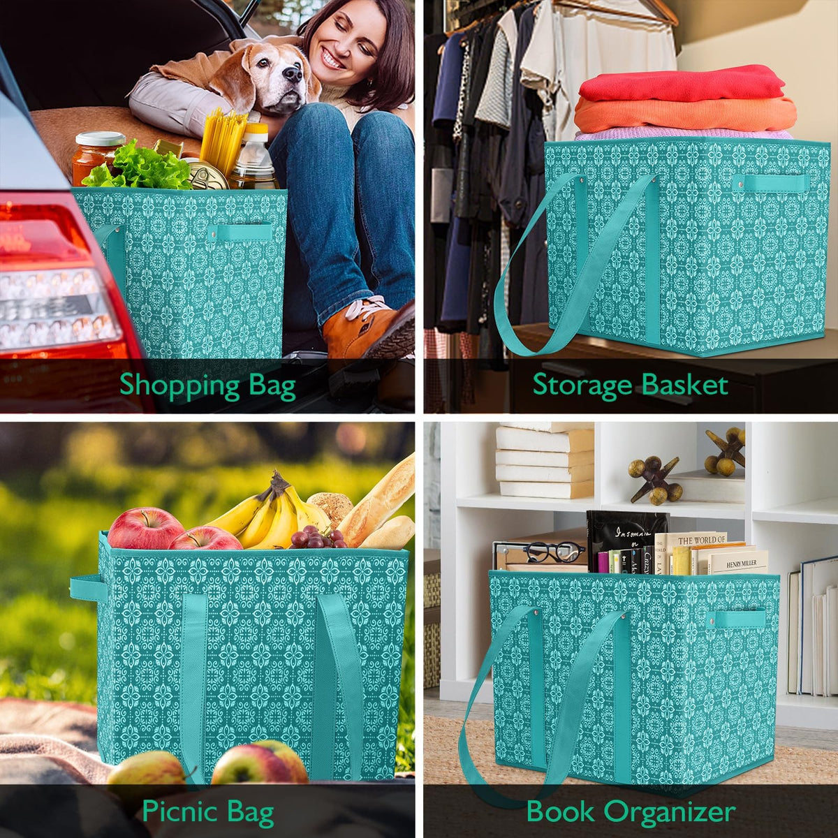 WISELIFE Reusable Bags in car trunk ready for shopping trips