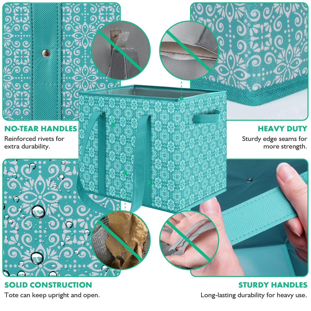 WISELIFE Reusable Bags water-resistant fabric prevents spills