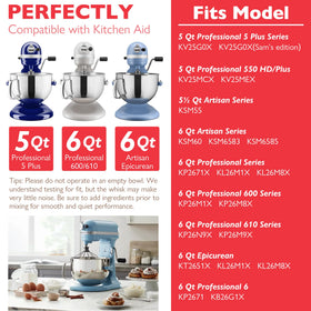 Wiselet bowl-lift compatible mixing bowl for KitchenAid models.