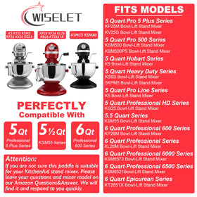 Wiselet flat beater shown in dishwasher-safe stainless steel for easy cleanup