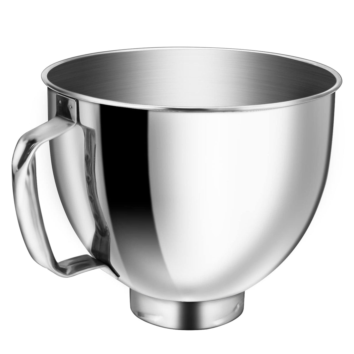Wiselet stainless steel bowl shown with KitchenAid Classic and Artisan tilt-head mixers for seamless mixing