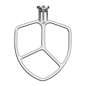 Wiselet stainless steel flat beater for KitchenAid 5qt-6qt bowl-lift enables thorough batter blending