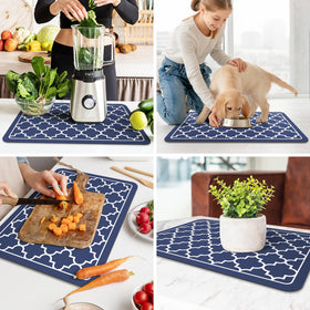 Blue color option enhances modern kitchen styling.