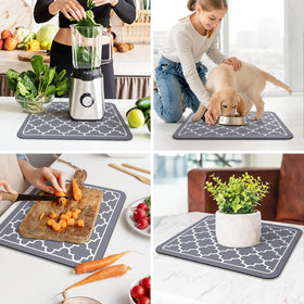 WiseLife dish drying mat color options show versatile kitchen styling