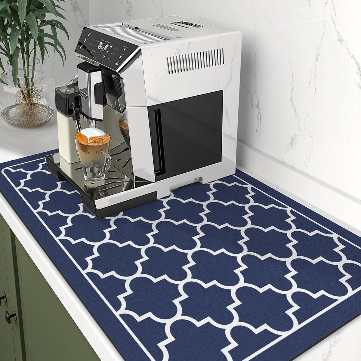 Stylish four-leaf pattern adds a chic touch to any kitchen.