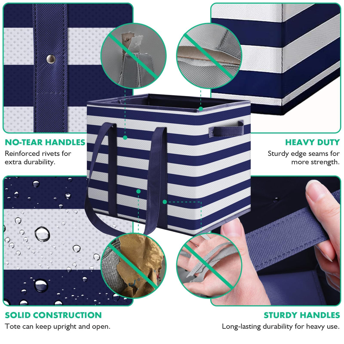 WISELIFE dual handles and shoulder straps offer comfortable carrying for heavy loads.