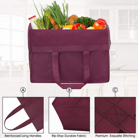 WISELIFE foldable bags store flat in car or bag for quick access
