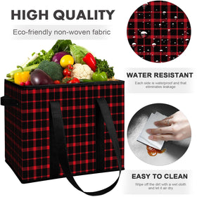 WISELIFE foldable grocery bag folds flat for easy storage.