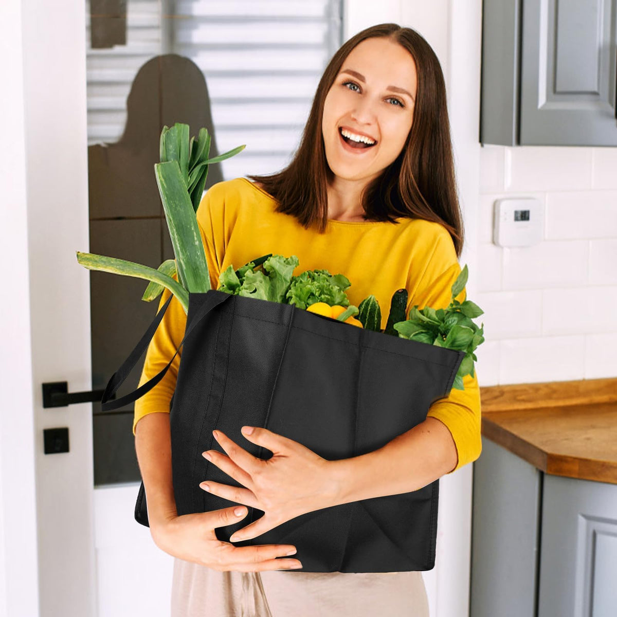WISELIFE foldable tote bag laid flat for compact storage and travel