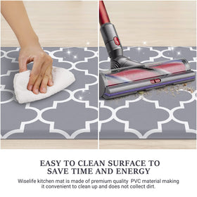 WISELIFE beveled-edge mat design reduces tripping risk in busy kitchens.