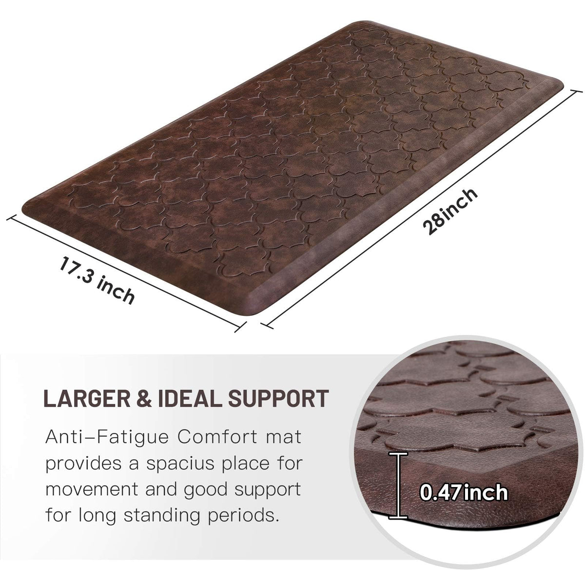WISELIFE kitchen mat non-slip backing stays securely in place.