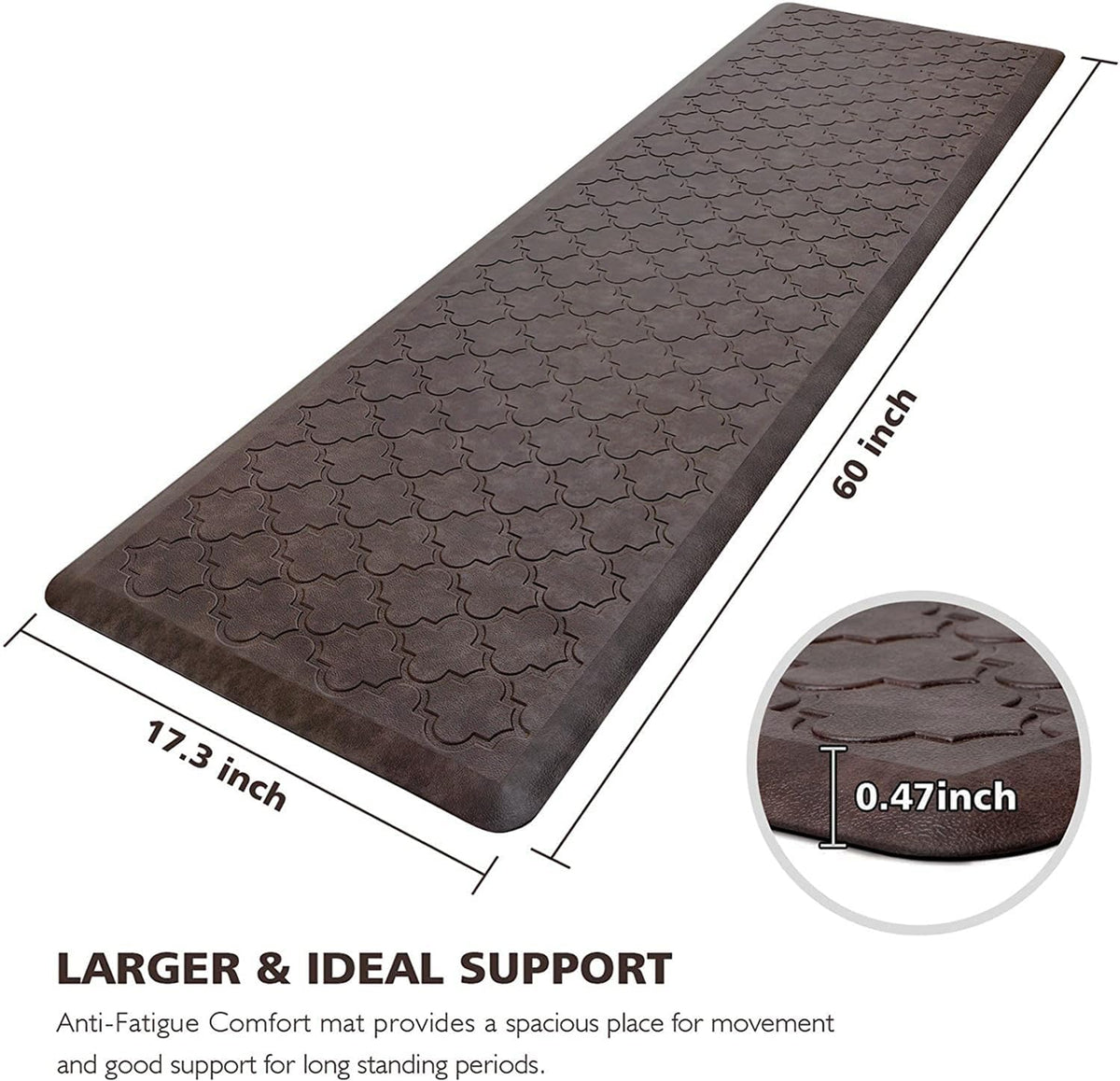 WISELIFE non-slip backing keeps the mat in place on busy kitchen floors