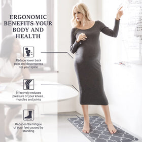 WISELIFE wide-coverage mat provides ample standing space for laundry and kitchen duties.