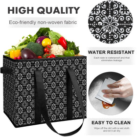 WISELIFE large grocery tote bag with water-resistant coating for groceries.