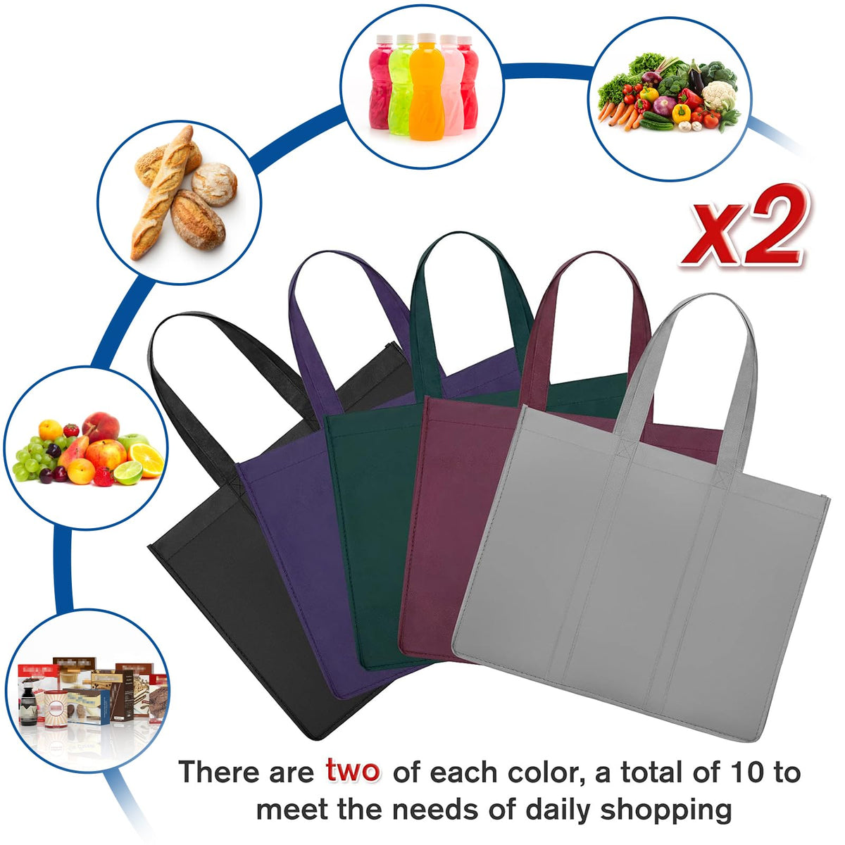 WISELIFE reusable bag holds up to 50 lbs for groceries and essentials