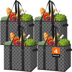 WISELIFE reusable grocery bags front view showing large capacity for groceries