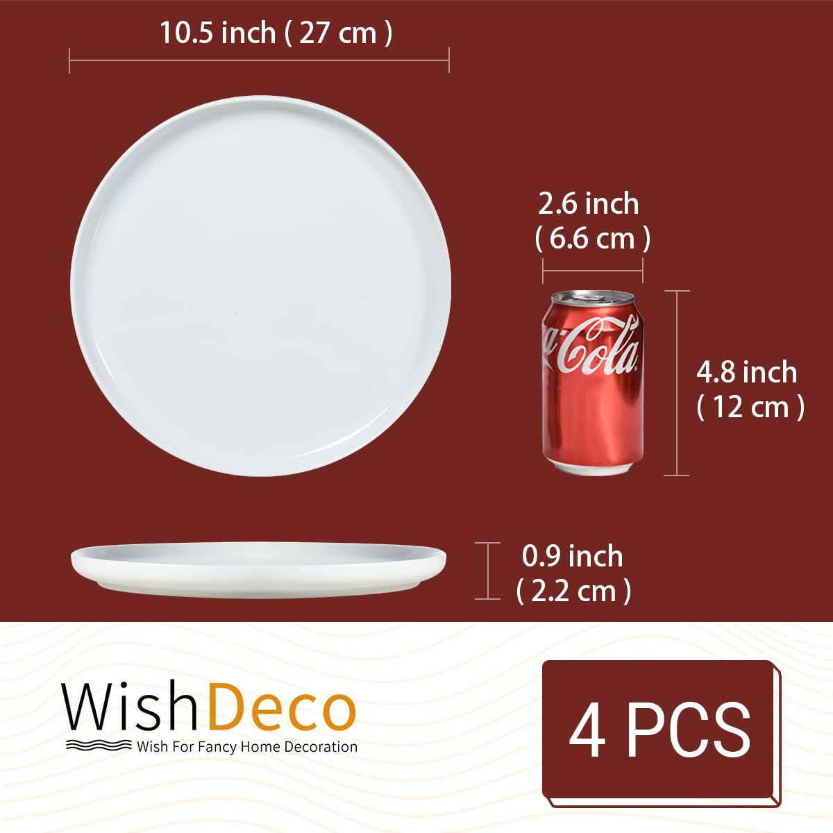 WishDeco porcelain plate with scratch-resistant surface for lasting use.