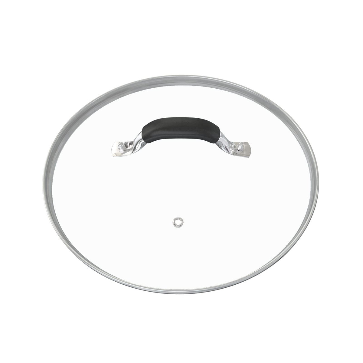 WishDirect 12-inch tempered glass lid showing clear visibility for easy monitoring of cooking.