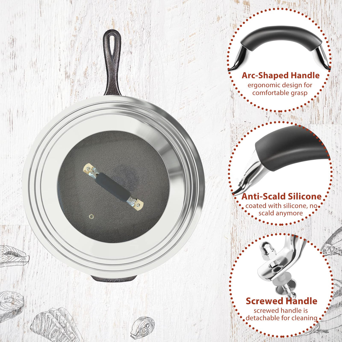 WishDirect lid in use with clear view for monitoring cooking progress