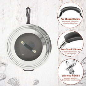 WishDirect lid in use with clear view for monitoring cooking progress