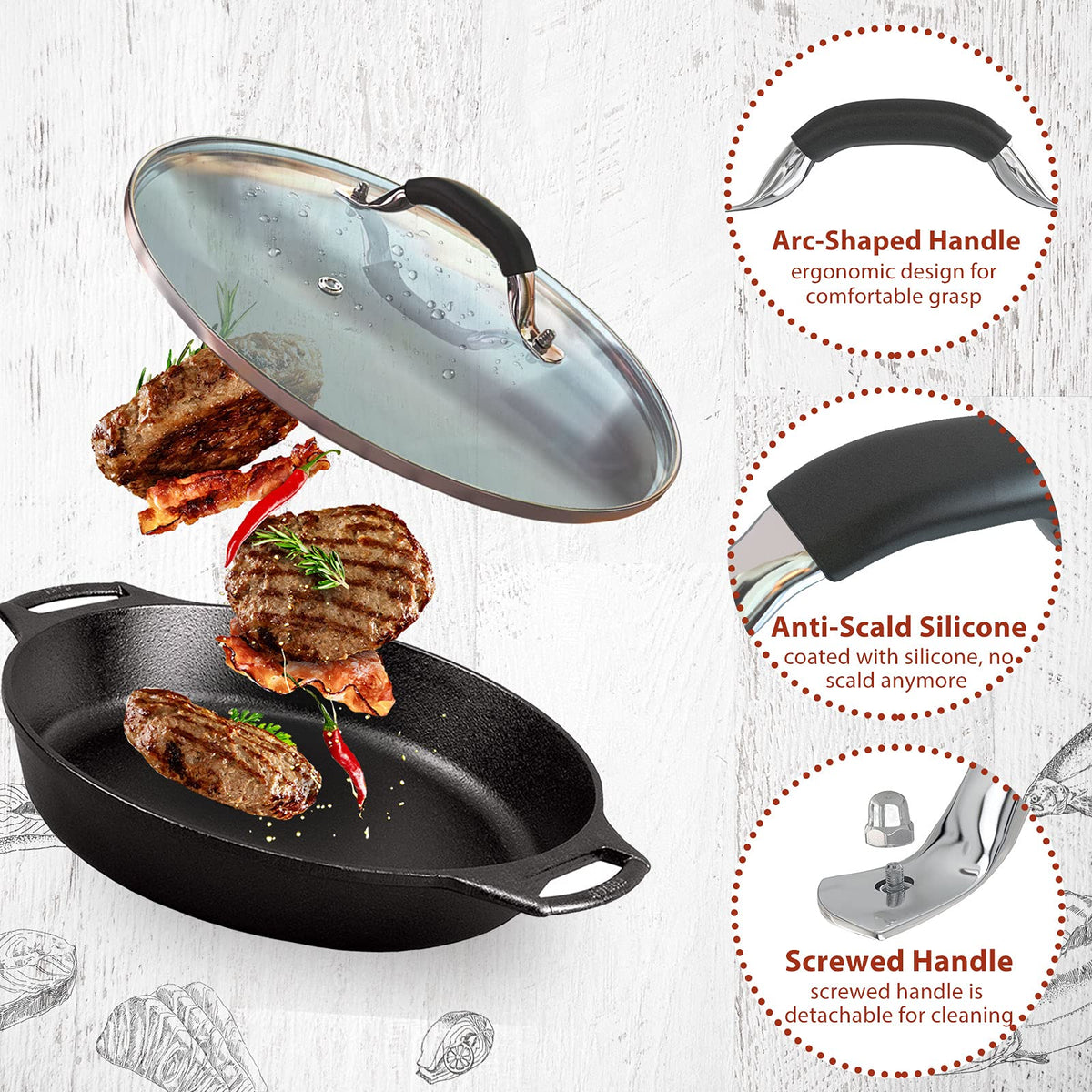 WishDirect transparent lid offering a clear view of food without lifting.