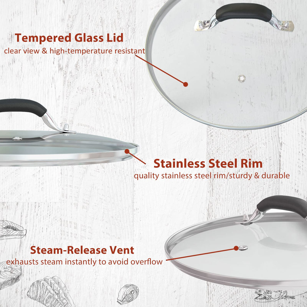 WishDirect lid featuring a silicone-coated heat-resistant handle for safe lifting.