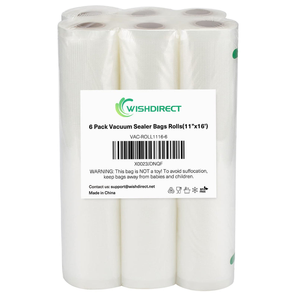 WishDirect vacuum-sealer bag roll with embossed texture for durable seals