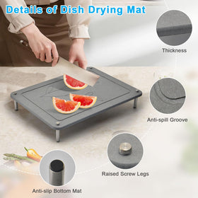 Wishfly leaf mat with non-slip feet stays stable on the counter