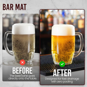 Wishmart bar mats illustrate easy cleanup between service periods