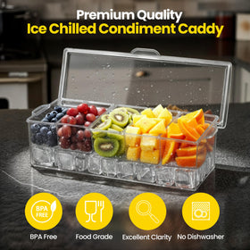 WISHMART Condiment Caddy with 5 removable compartments for organized toppings.