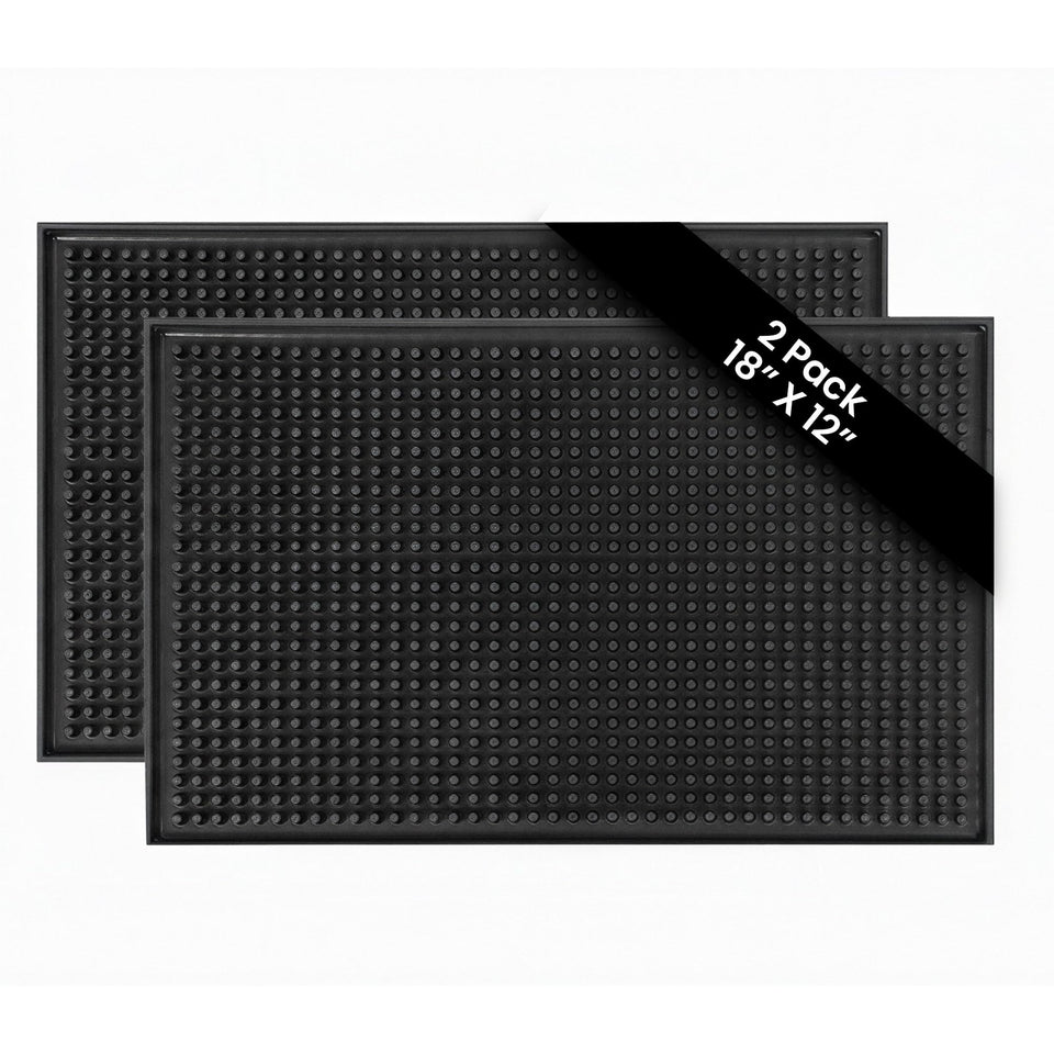 Wishmart rubber bar mat 18x12 set protects counters from spills
