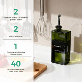 WISIMMALL label set helps organize oils and sauces efficiently.
