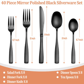WISKEMA black finish silverware with vacuum plating for longevity.