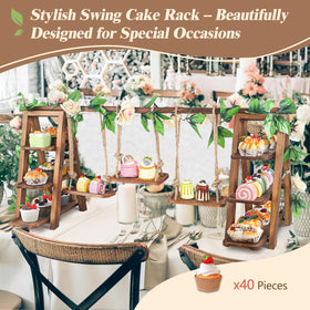 Wisreach cupcake stand with removable trays and foldable ladder design for easy setup