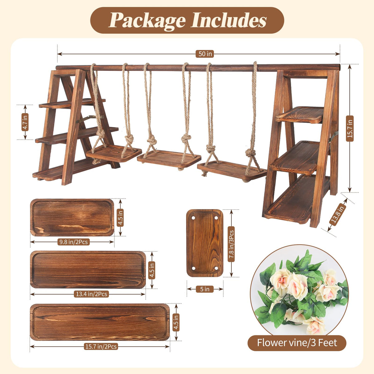 Wisreach hanging square trays showcase cake displays while saving table space